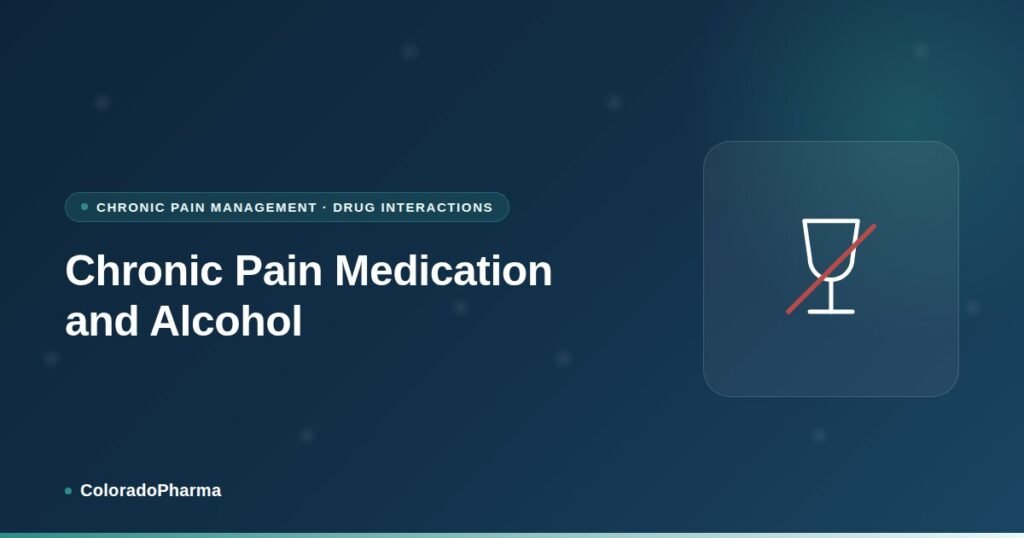 Illustration of a wine glass crossed out, representing ColoradoPharma's guide to chronic pain medication and alcohol interactions.