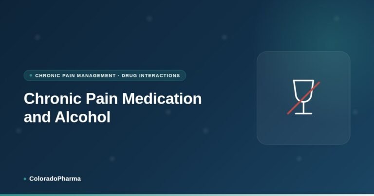 Illustration of a wine glass crossed out, representing ColoradoPharma's guide to chronic pain medication and alcohol interactions.