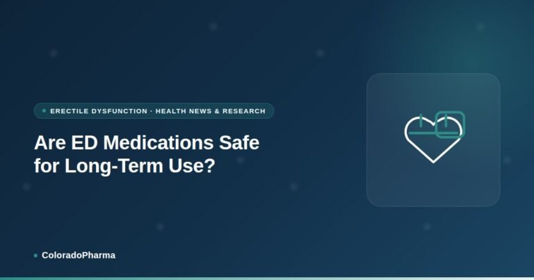 Illustration of a heart beside a calendar, representing ColoradoPharma's guide to the long-term safety of ED medications.